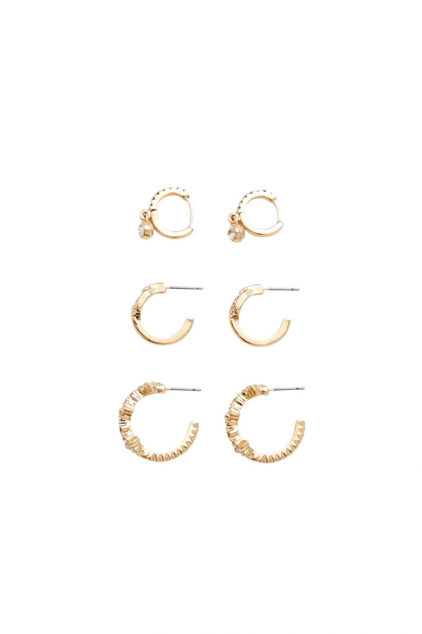 Forever21 -Rhinestone Hoop Earring Set-Women-sold bt FIG