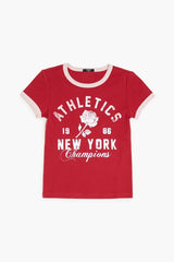 Forever21 -Girls Athletics Ringer Tee (Kids)-Kids-sold bt FIG