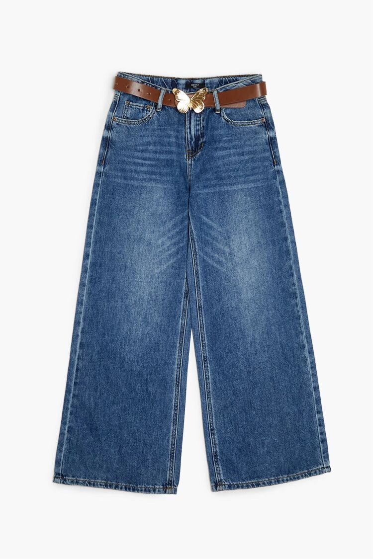Forever21 -Girls Butterfly Belted Jeans (Kids)-Kids-sold bt FIG
