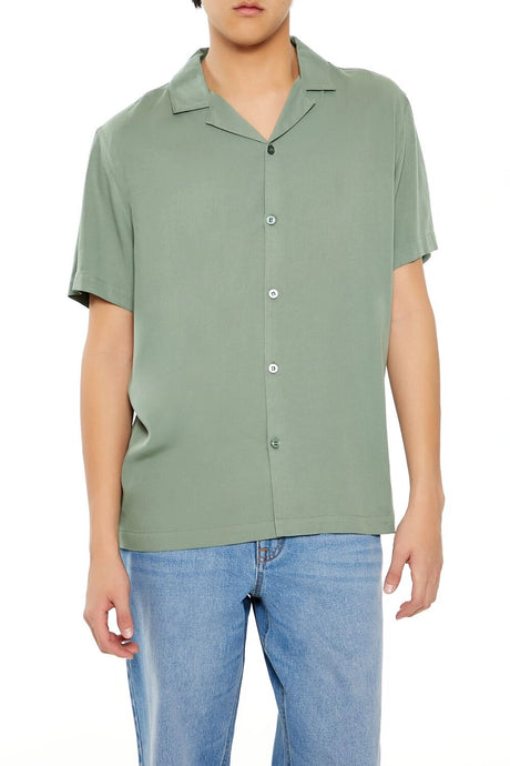 Forever21 -Rayon Cuban-Collar Shirt-Men-sold bt FIG