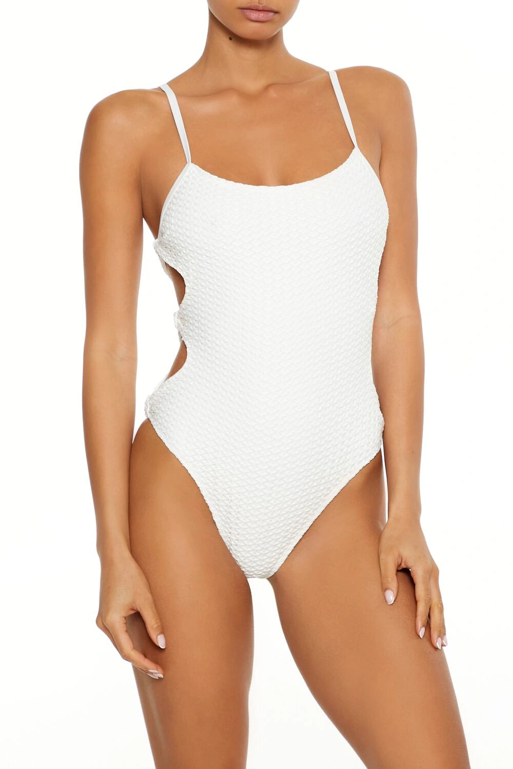 Forever21 -Crochet Cutout Monokini One-Piece Swimsuit-Women-sold bt FIG