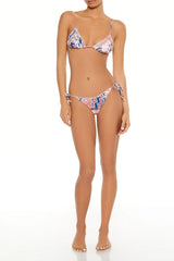 Forever21 -Boho Paisley Picot-Trim String Bikini Bottoms-Women-sold bt FIG