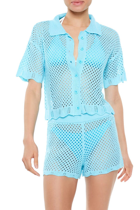 Forever21 -Crochet Swim Cover-Up Shirt-Women-sold bt FIG