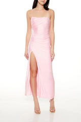 Forever21 -Lace-Up Ruched Maxi Dress-Women-sold bt FIG