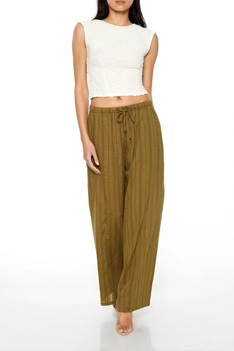 Forever21 -Wide-Leg Pinstriped Pants-Women-sold bt FIG
