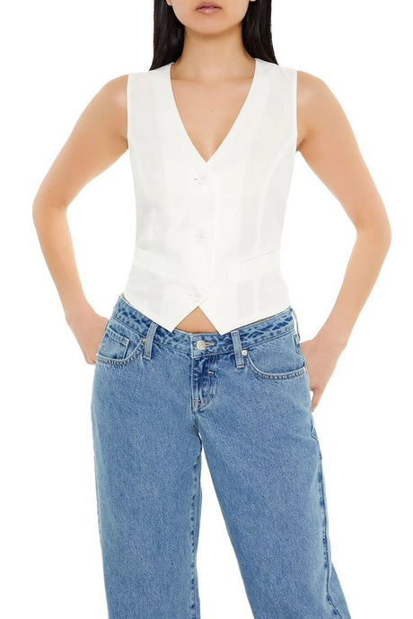 Forever21 -V-Neck Cropped Hem-Women-sold bt FIG