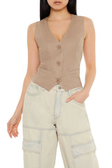 Forever21 -V-Neck Cropped Hem-Women-sold bt FIG