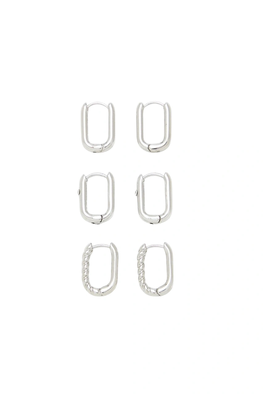 Forever21 -Oblong Hoop Earring Set-Women-sold bt FIG