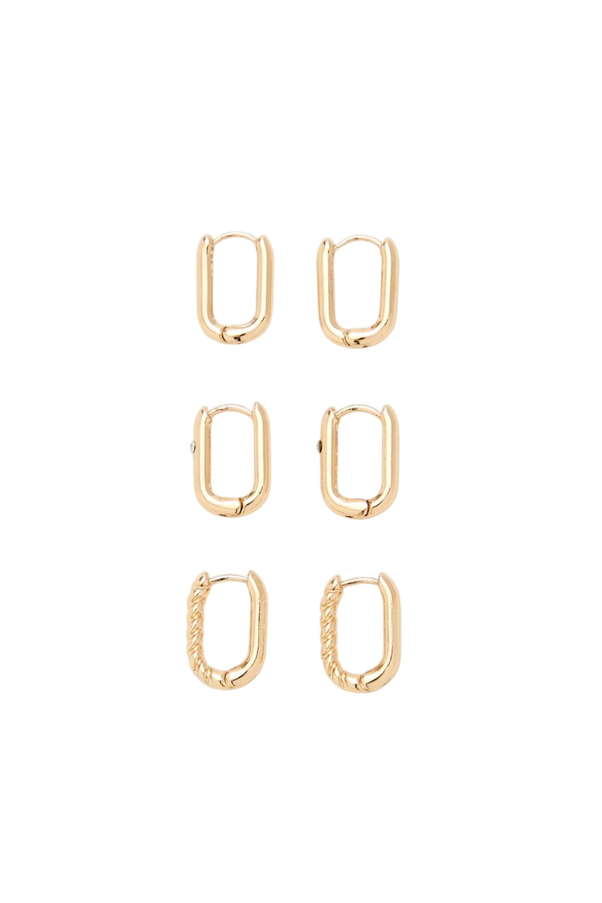 Forever21 -Oblong Hoop Earring Set-Women-sold bt FIG