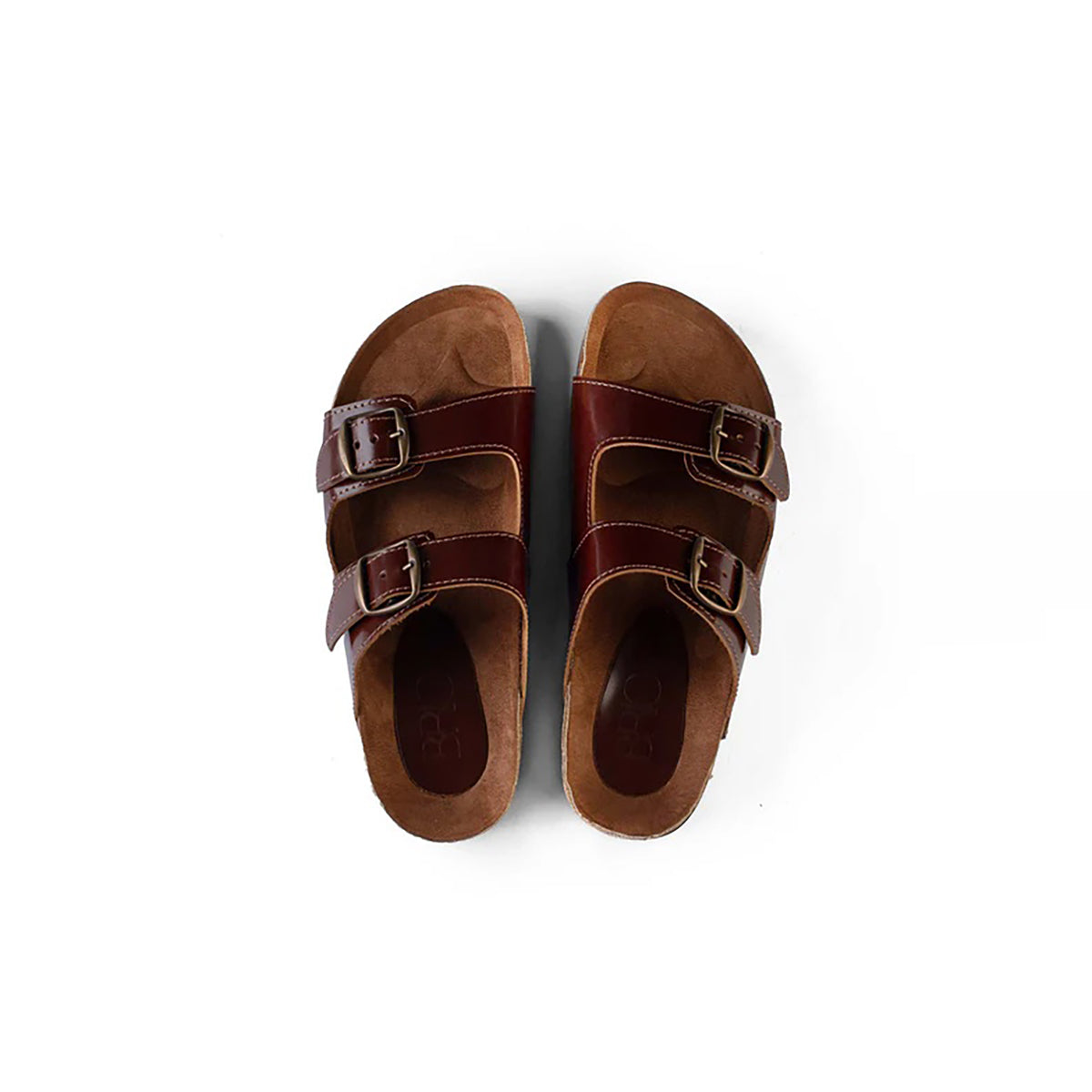 Brio - Buckle  Natural Leather Slippers