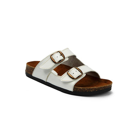 Brio - Buckle  Natural Leather Slippers