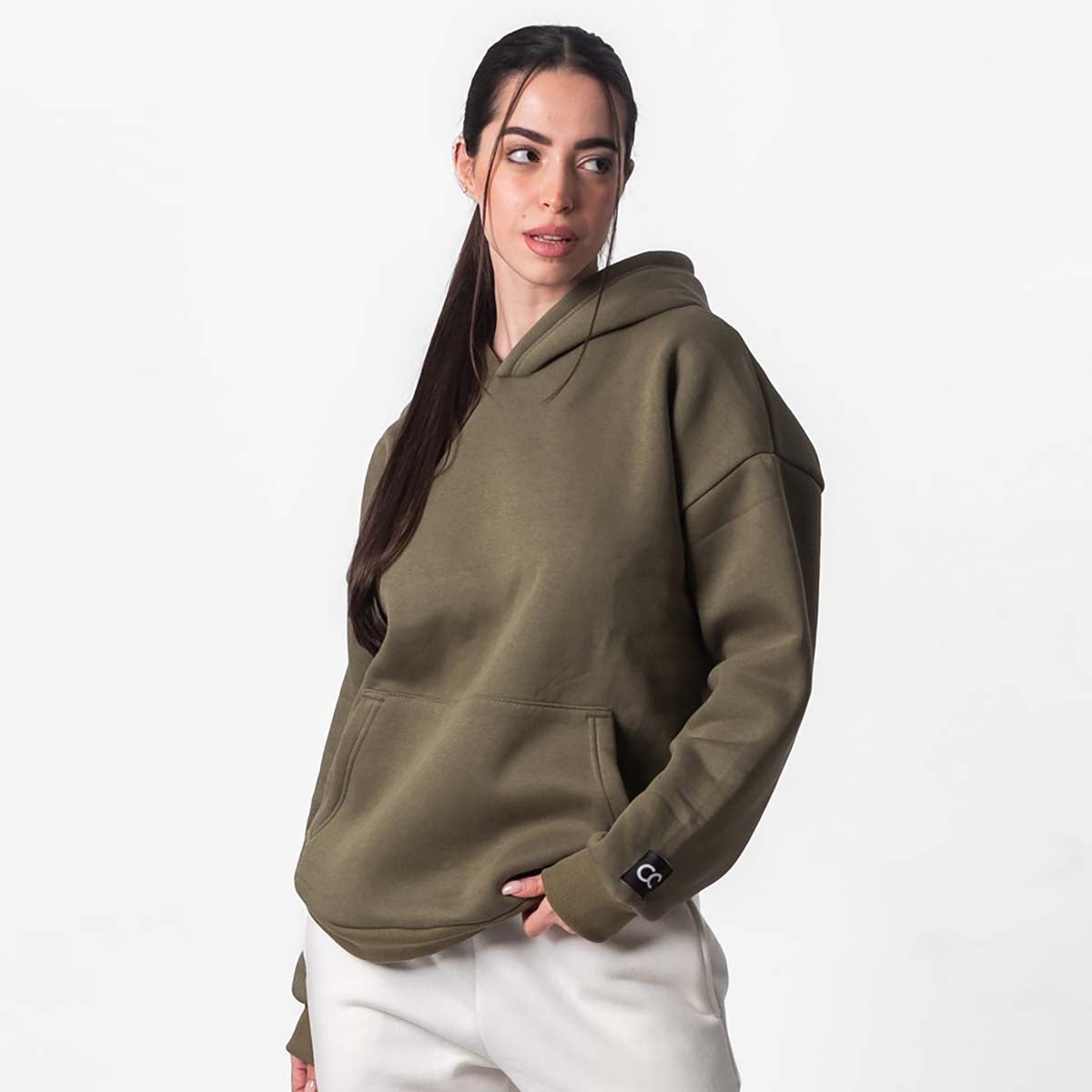SheChick Oversized Basic Hoodie Army Green