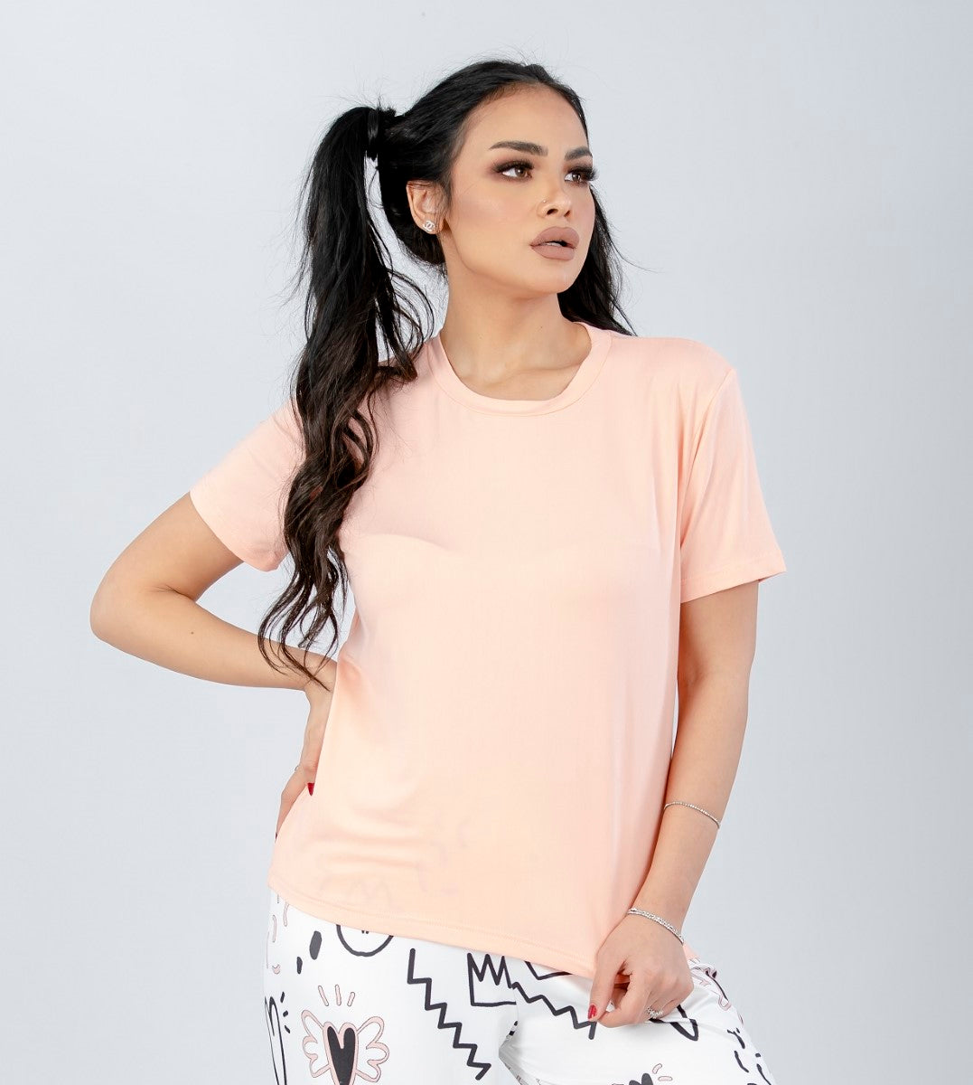 Shechick - Plain T -Shirt Peach
