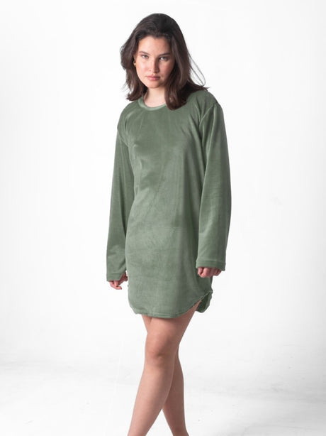 Shechick - Regular Fit Short Lounge Dress Army Green