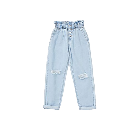 Forever 21 - Girls Distressed Paperbag Jeans (Kids) - Sold by FIG