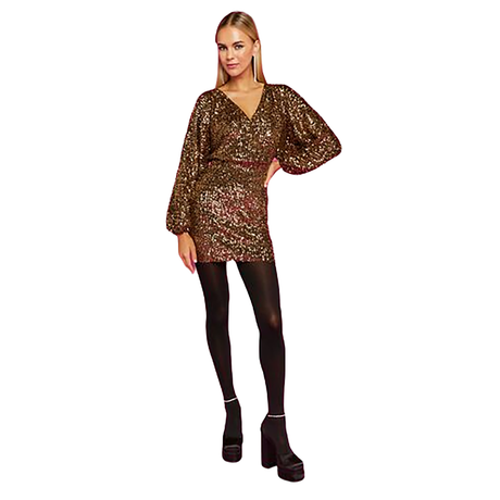 Forever 21 - Sequin Surplice Mini Dress - Sold by FIG