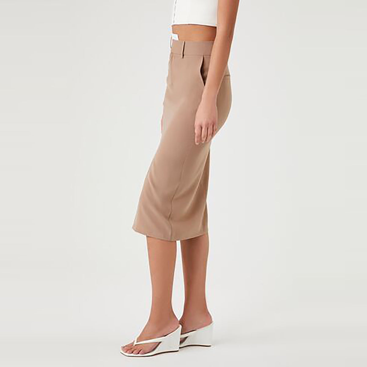 Forever 21 - Asymmetrical Split-Hem Midi Skirt - Sold by FIG