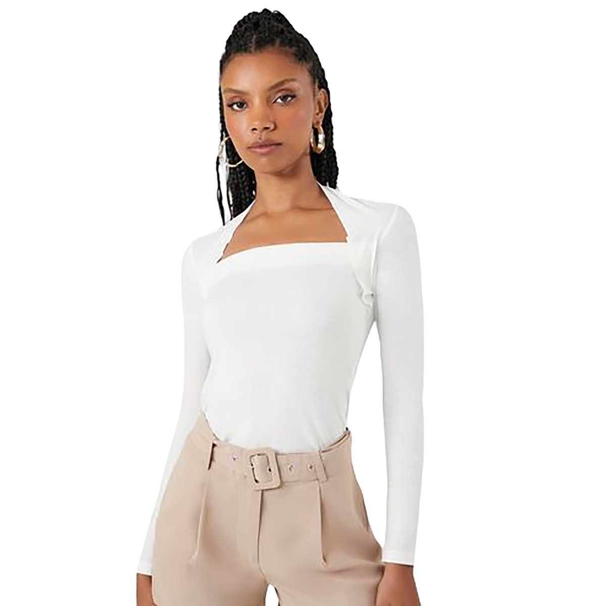 Forever 21 - Fitted Long-Sleeve Combo Top - Sold by FIG