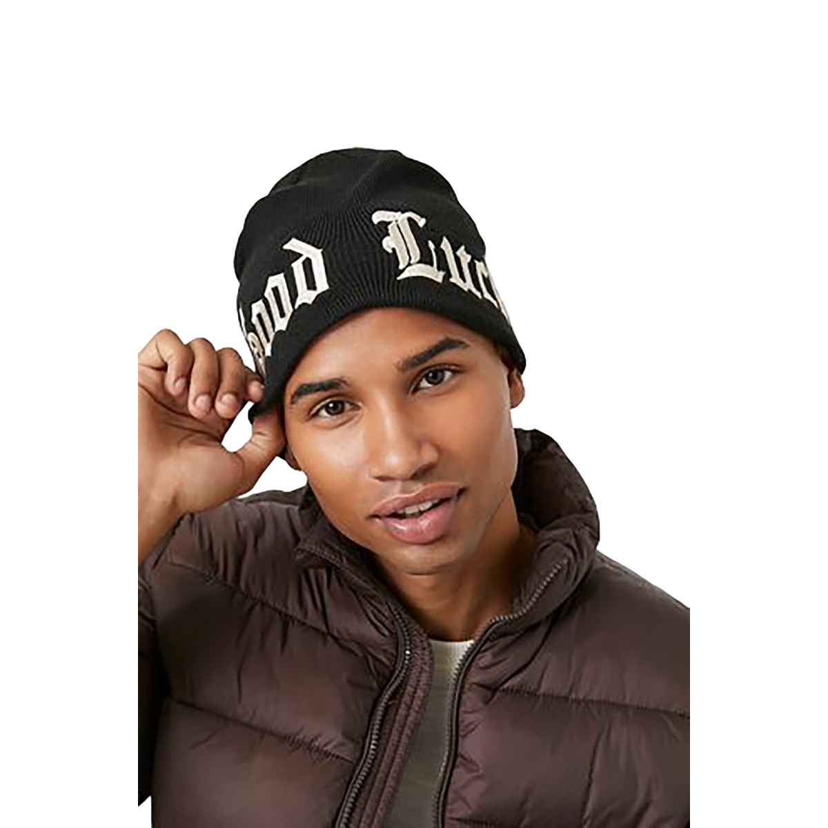 Forever 21 - Embroidered Good Luck Beanie - Sold by FIG