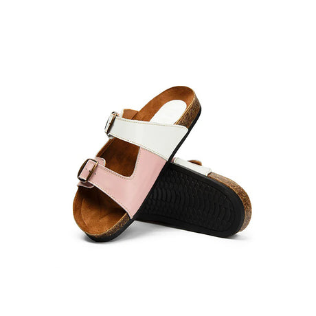 Brio - Buckle  Natural Leather Slippers