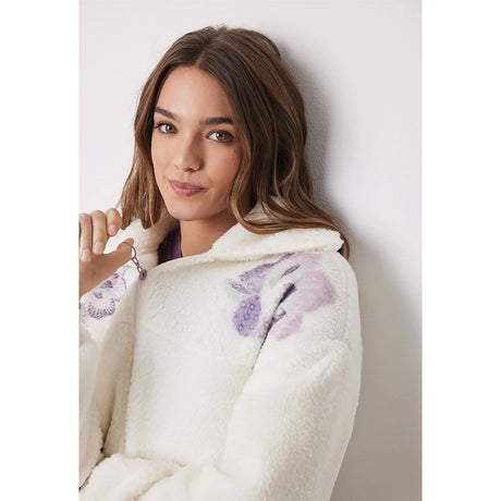 Women Secret	- Short shearling jacket with flowers - sold by FIG