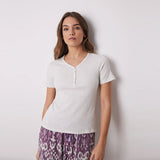 Women Secret	- Ribbed Short Sleeve T-Shirt for women - sold by FIG