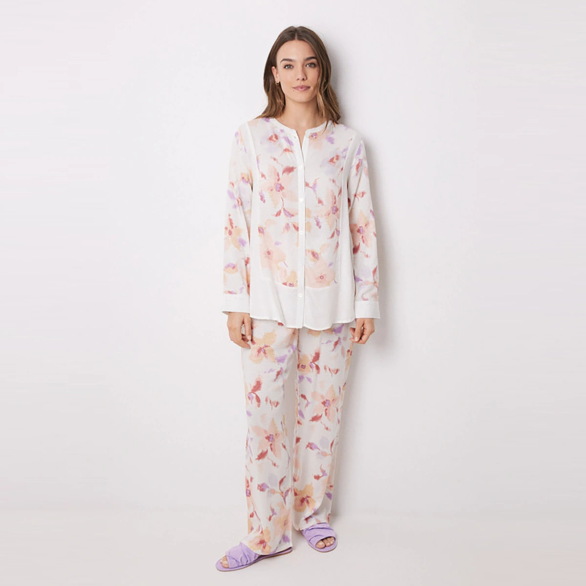 Women Secret	- Long Viscose Flower Shirt Pajamas for women - sold by FIG
