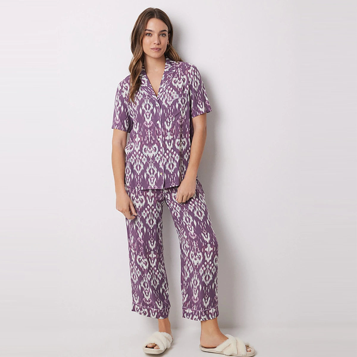 Women Secret	- Ikat Viscose Capri Shirt Pajamas for women - sold by FIG