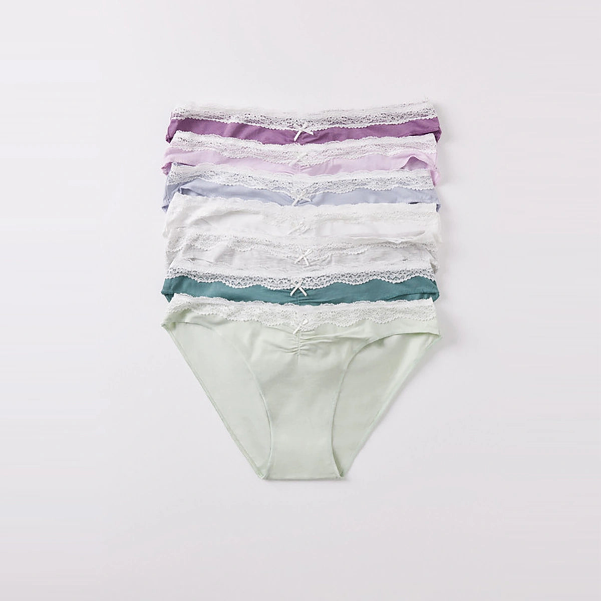 Women Secret	- Pack Of 7 Classic Cotton Panties With Gathers And Lace for women - sold by FIG