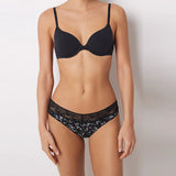 Women Secret	- Classic Cotton Panty With Flowers And Black Lace for women - sold by FIG