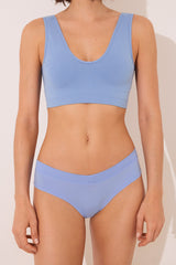 women'secret - Wide ruched Brazilian pantyhose in blue color - sold by FIG