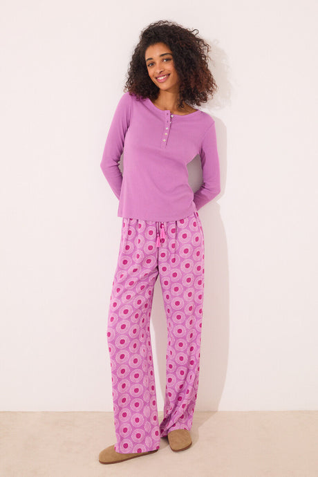 women'secret - Purple ribbed long sleeve t-shirt - sold by FIG