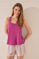 women'secret - Purple/lilac cotton tank top - sold by FIG