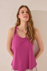 women'secret - Purple/lilac cotton tank top - sold by FIG