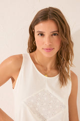 Women Secret-embroidered tank top 100% cotton- sold by FIG