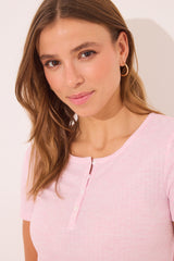 women'secret - Ribbed viscose pyjamas with pink stripes - sold by FIG