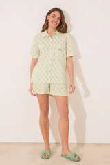 Women Secret-cotton pajamas with green paisley print- sold by FIG