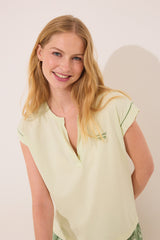 Women Secret-Short-sleeved cotton pyjamas with green print- sold by FIG