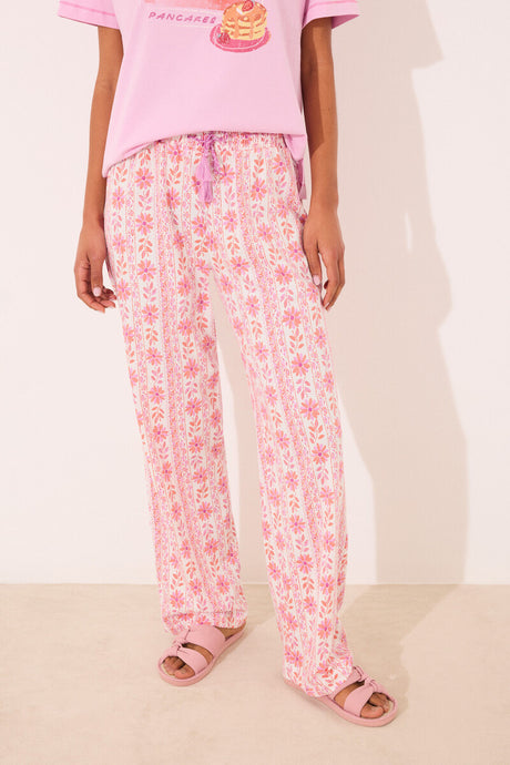 Women Secret-Long lounge pants 100% cotton flowers- sold by FIG