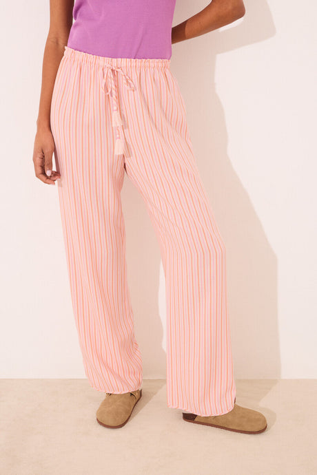 Women Secret-Long viscose trousers with striped print-sold by FIG