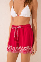 women'secret - 100% cotton embroidered red SHORT - sold by FIG