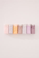 Women Secret-Pack of 7 wide cotton panties with lace in combined colors-sold by FIG