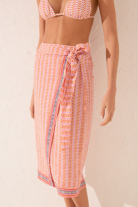 women'secret - Midi sarong with geometric print - sold by FIG
