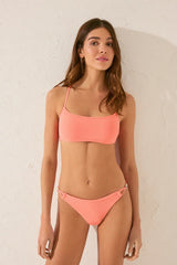women'secret - Pleated bikini top in orange fabric - sold by FIG