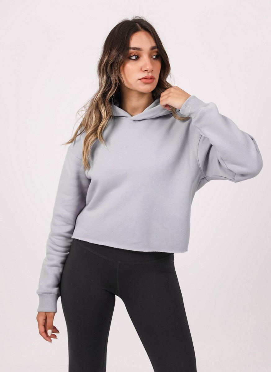 Shechick - Unfinished Purple Cropped Hoodie
