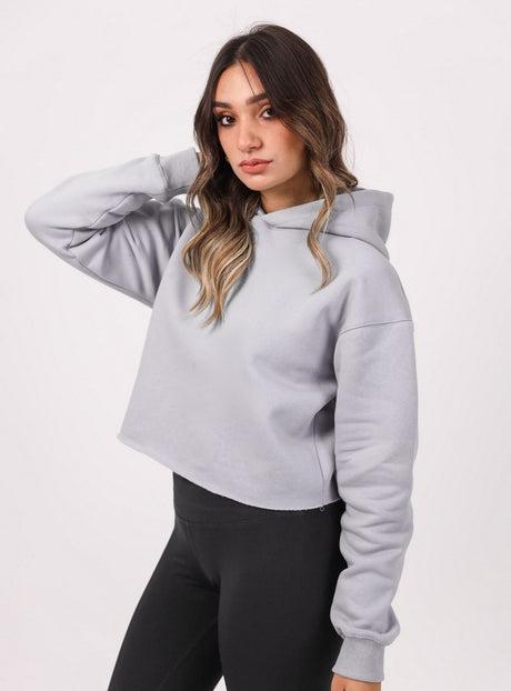 Shechick - Unfinished Purple Cropped Hoodie