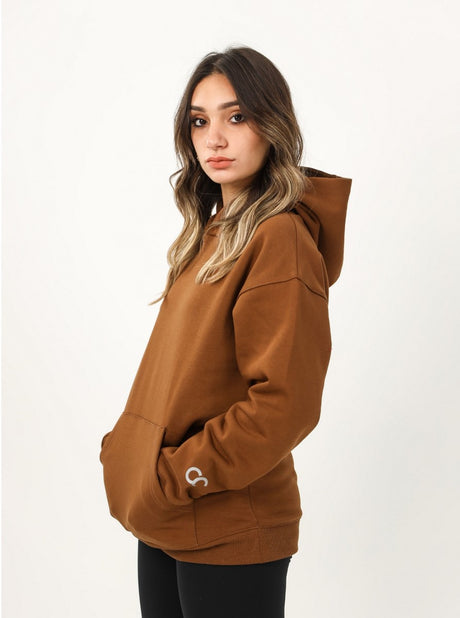 Shechick - Iconic Brown Over Sized Hoodie