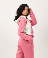 Shechick - White & Dusty Pink Cropped Hoodie
