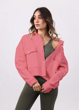 Shechick - Melton Dusty Pink Crop Shirt