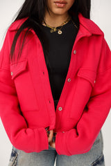 Shechick - Melton Hot Pink Crop Shirt